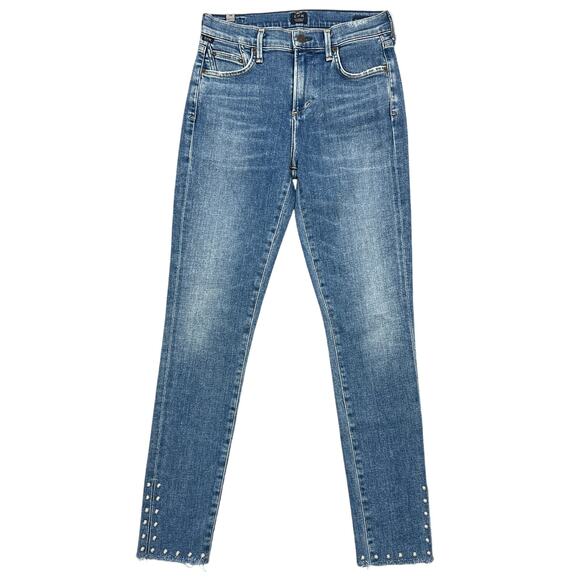 Citizens of Humanity Rocket High-Rise Jeans Size 26" Pearl Hems Stretch USA COH - Picture 1 of 12